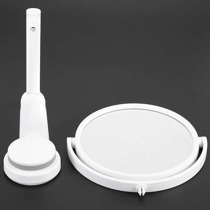 Modern Drill-free Bathroom Mirror 2 Side Makeup Vanity Shave Wall Suction Folding Arm Extend Round