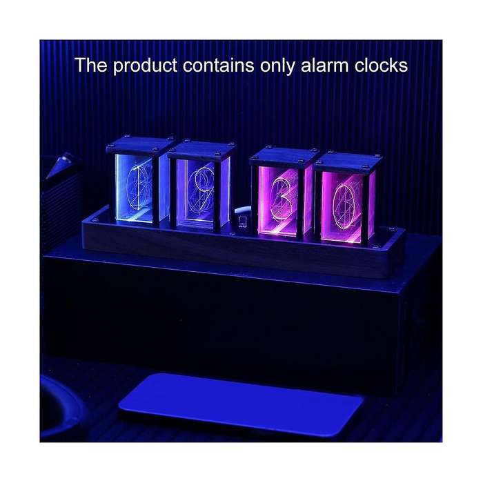Modern Novelty Design Digital Table Desk Clock Electronic Led Luminous Retro Glows Clock Calendar St