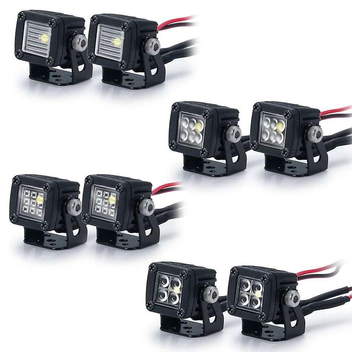 Modified Headlights Spotlights Car Top Lights Bumper Lights for Axial Scx10 Trx4 Trx6 1/10 Rc Crawl