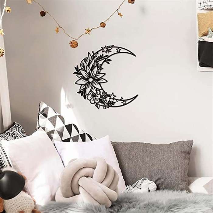 Moon Decoration Wall Art Boho Moon Wall Home Decor Hanging Appearance Wall Decor Metal Hanging Moon