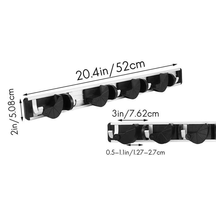 Mop Broom Holder Wall Mount Metal Pantry Organization and Garden Kitchen Tool Organizer Wall Hanger