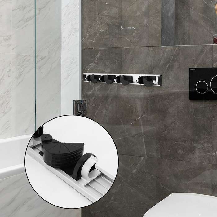 Mop Broom Holder Wall Mount Metal Pantry Organization and Garden Kitchen Tool Organizer Wall Hanger