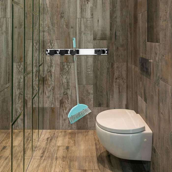 Mop Broom Holder Wall Mount Metal Pantry Organization and Garden Kitchen Tool Organizer Wall Hanger