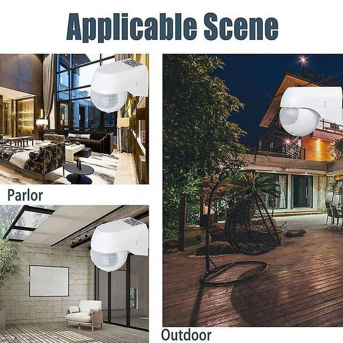 Motion Sensor 110V-230V Motion Detector Automatic Infrared PIR Sensor 180 Degree Rotating Outdoor Ti