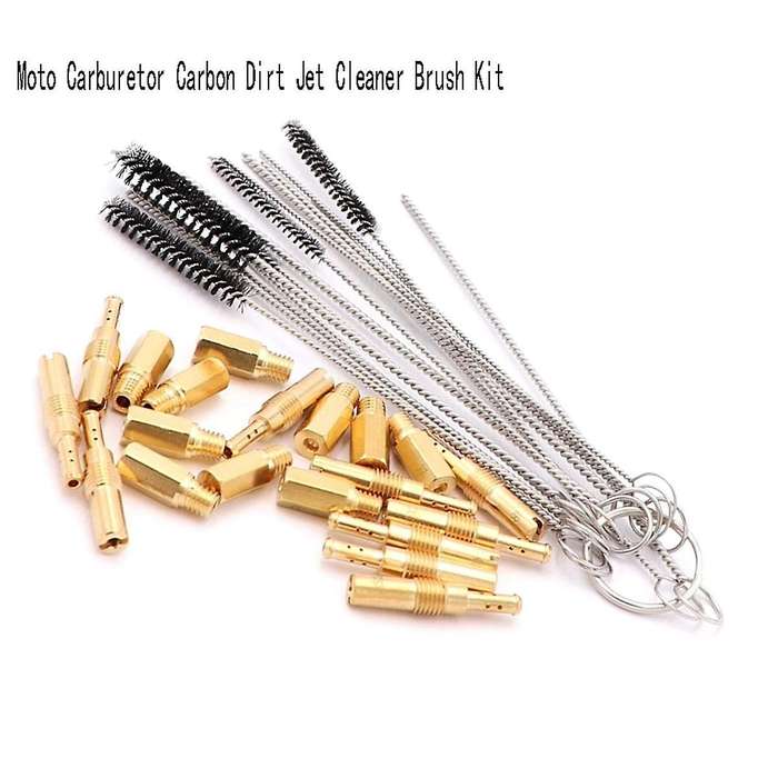 Moto Carburetor Carbon Dirt Jet Cleaner Brush Kit for PWK PE PWM CVK Carburetor Float Converter Nozz