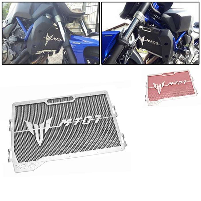 Motorbike Radiator Grille Grill Protective Guard Cover for FZ-07 2014-2019 Black