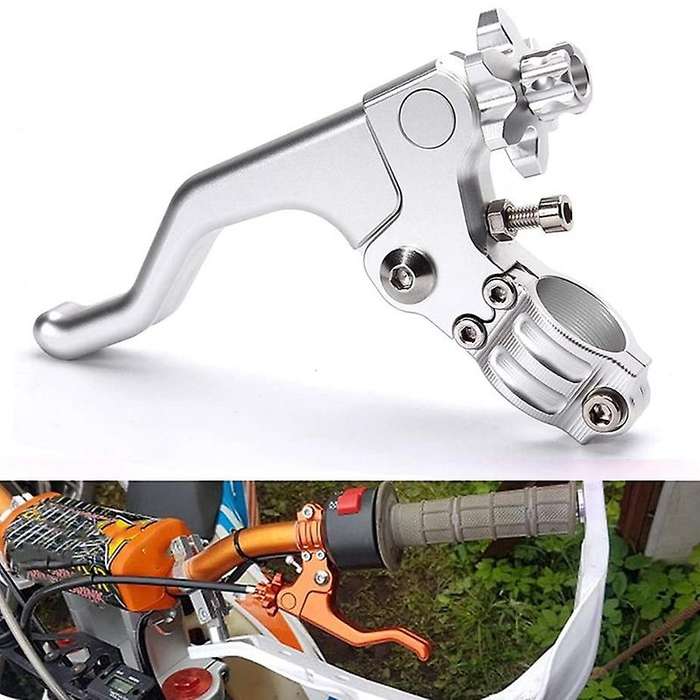 Motorcycle 22mm Short Stunt Clutch Lever Cable System for R for (Silver)