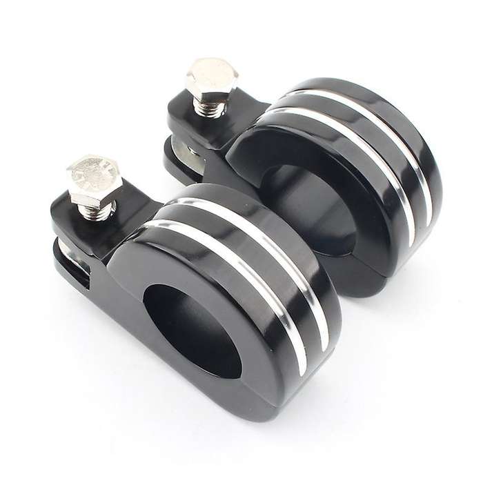 Motorcycle 38MM 1 1.5 Inch Engine Crash Bar Guard Highway Foot Peg Clamps Mounts Black