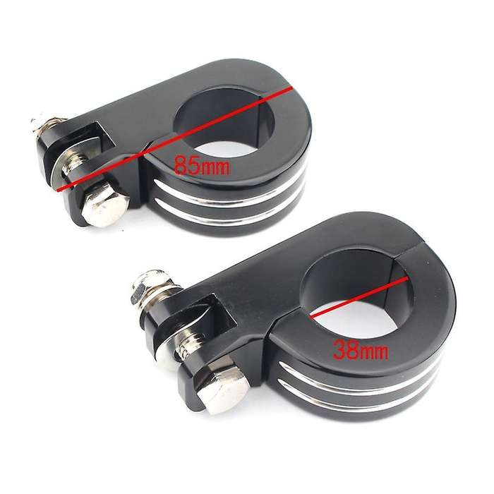 Motorcycle 38MM 1 1.5 Inch Engine Crash Bar Guard Highway Foot Peg Clamps Mounts Black