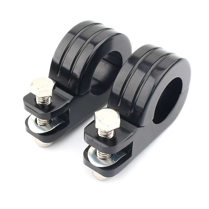 Motorcycle 38MM 1 1.5 inch Engine Crash Bar Guard Highway Foot Peg Clamps Mounts Full Black
