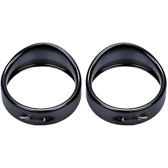 Motorcycle 4.5 Inch Auxiliary Light Visor Style Trim Ring+ 7 Inch Headlight Trim Replacement Accesso