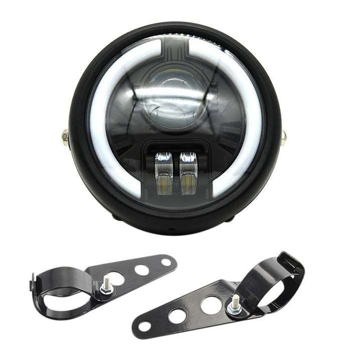 Motorcycle 5.75Inch LED HeadLight with Turn Signal Light Daytime Running Light for Retro CG125