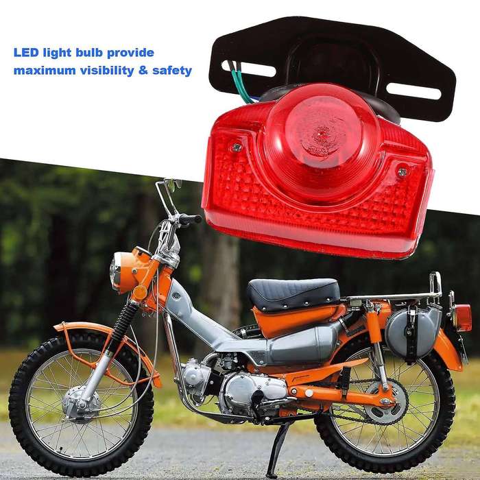 Motorcycle Brake Tail Light Tail Light Assembly with Bulb for CT70 CT90 CT125 XL70 CL70 CL90 Jialing