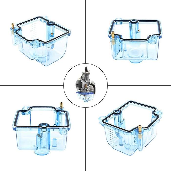 Motorcycle Carburetor Transparent Float Carburetor Oil Cup Carburetor Base Cover for PWK 28-34mm Blu