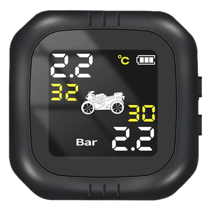 Motorcycle Cordless TPMS Tire Pressure Monitoring System Waterproof + 2 Sensors
