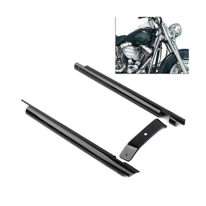 Motorcycle Down Tube Cover Trim for Softail Twin Cam Models 2000-2006 Down Tube Covers Black