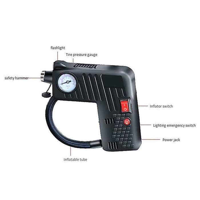 Motorcycle Electric Auto Car Portable Air Inflator Compressor Pump Tire Safety Tyre Hammer Compresso