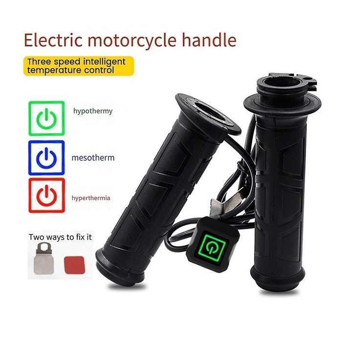 Motorcycle Electric Heating Handlebar 12v Heated Handle Grip Three-level Thermostat Motorcycle Heat
