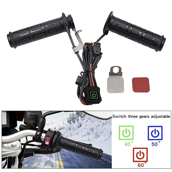 Motorcycle Electric Heating Handlebar 12v Heated Handle Grip Three-level Thermostat Motorcycle Heat