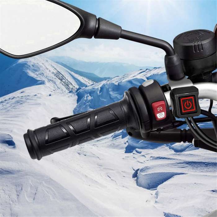 Motorcycle Electric Heating Handlebar 12v Heated Handle Grip Three-level Thermostat Motorcycle Heat