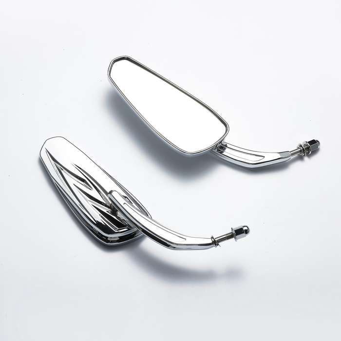 Motorcycle Flaming Chrome Side Mirrors Rearview Mirror for Softail Standard Glide Road Custom Tourin
