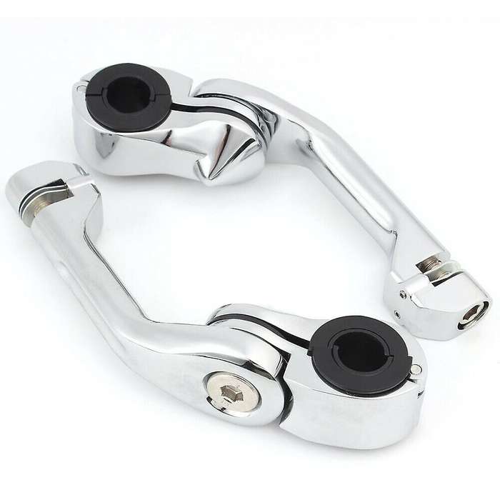 Motorcycle Footpeg Clamp 1-1/4inch 32mm Foot Rests Footpeg Long Angled Highway Engine Guard for Glid