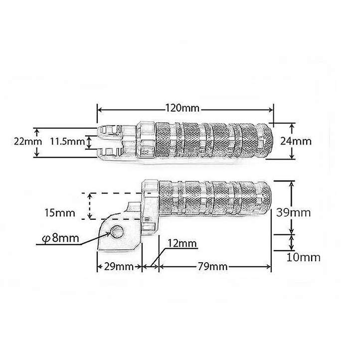 Motorcycle Front Foot Pegs Adjustable Footrest for CBR1000RR 600RR CBR500R CBR600F RVF750R(Silver)