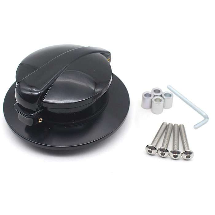 Motorcycle Fuel Filler Door Cover Gas Fuel Tank Cap Cover Suit for  R9T 2014-2018(Black)