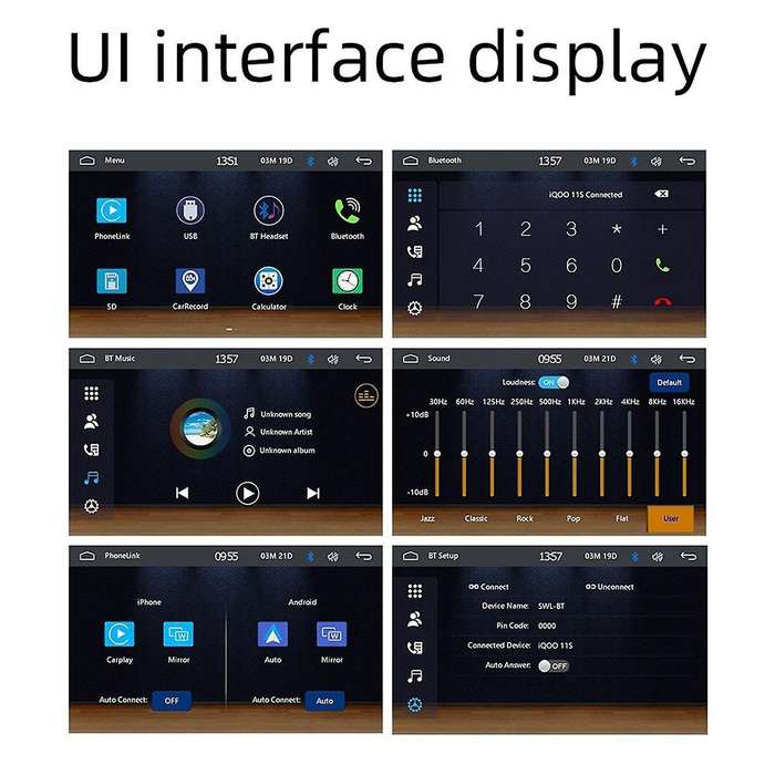 Motorcycle GPS Navigation IP65 Waterproof Wireless Carplay Android Auto Display 5 Inch Bluetooth Po