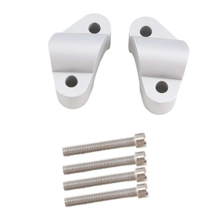 Motorcycle Handlebar Riser Bar Mount Handle Clamp Mounting for V4 V4(Silver)