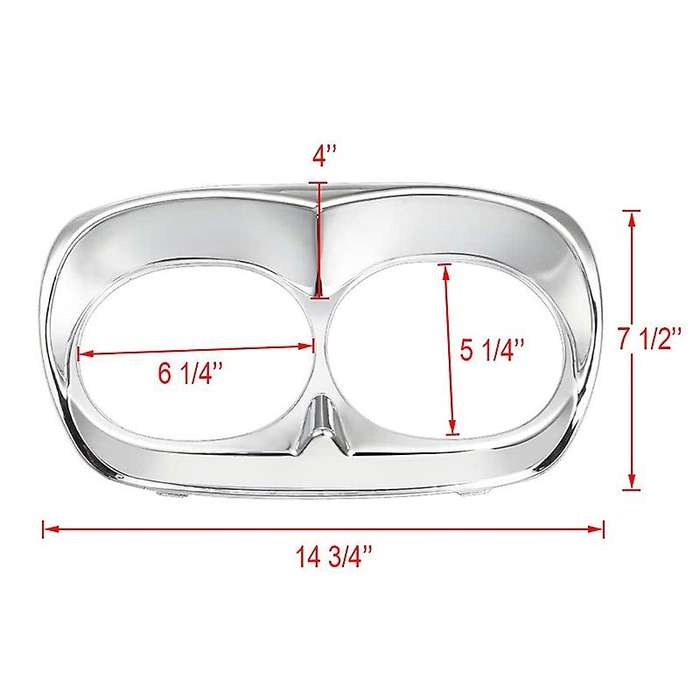 Motorcycle Head Light Lamp Dual Headlight Trim Cover Bezel for Road Glide FLTR 1998-2013,Chrome