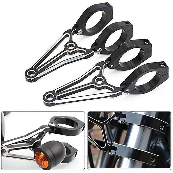 Motorcycle Headlight Bracket 39mm Tube Fork Mount Cafe Extension Bracket Holder for Black Cut