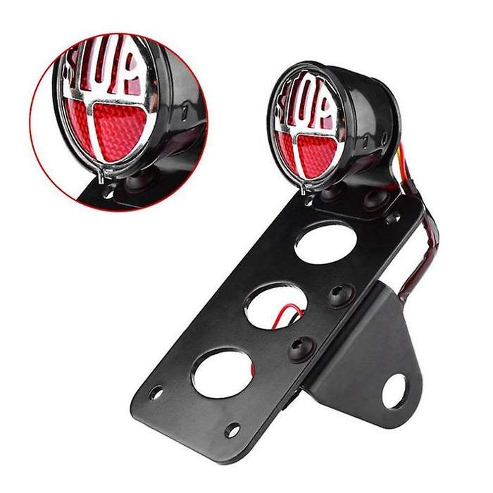 Motorcycle LED Brake Tail Light 3/4 Inch Side Mount License Plate Bracket for Chopper