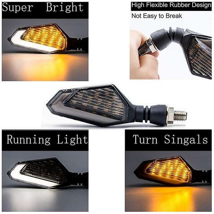 Motorcycle LED Turn Signal Lights Front and Rear Indicator Lights for Motorcycle Cruiser