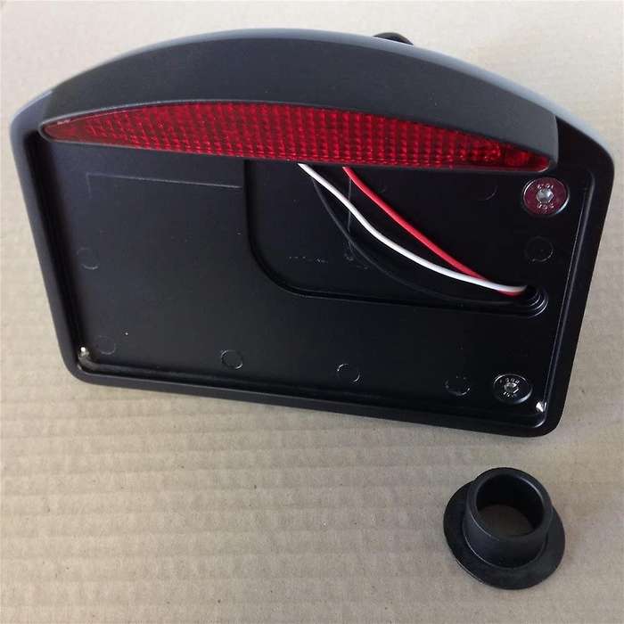 Motorcycle License Plate LED Tail Light Horizontal Side Mount Bracket Holder for Chopper Custom Tour