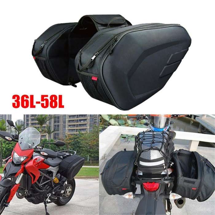Motorcycle Oxford Cloth Waterproof Rear Back Seat Bag 36L-58L Travel Bag Saddle Bag Side Helmet Bag