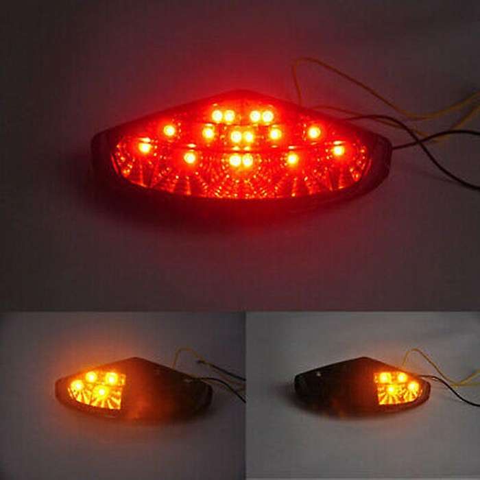 Motorcycle Rear Brake Light with Steering Tail Light Assembly for 696 795 796 1100S 1100(Clear)