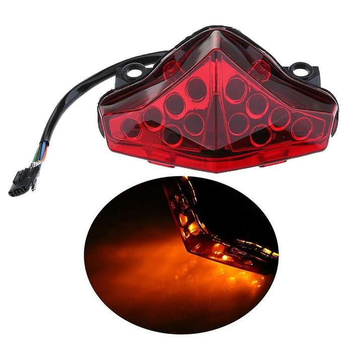 Motorcycle Rear Tail Light Brake Turn Signals Integrated Led Light for Er6N Ninja 650R 2012-2014 Red