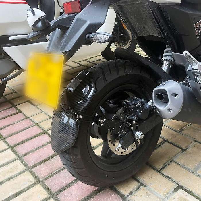 Motorcycle Rear Wheel Mudguard Carbon Fiber Splash Guard Cover without Bracket for Tires Below 14 In