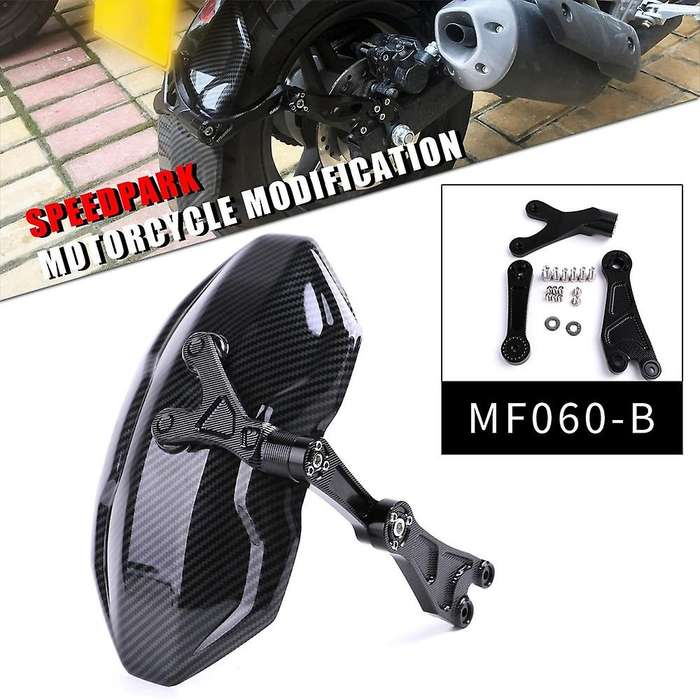 Motorcycle Rear Wheel Mudguard Carbon Fiber Splash Guard Cover without Bracket for Tires Below 14 In