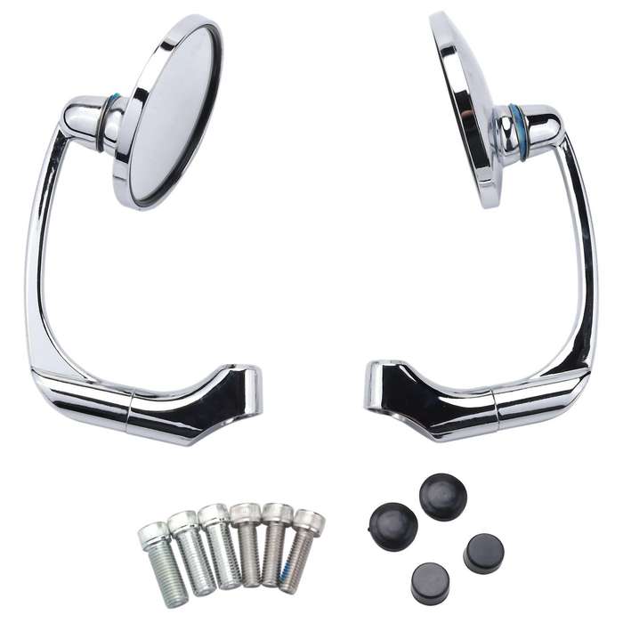 Motorcycle Rearview Side Mirror with 8/10Mm Screws Universal Round Retro Modified Motorbike Cafe Rea