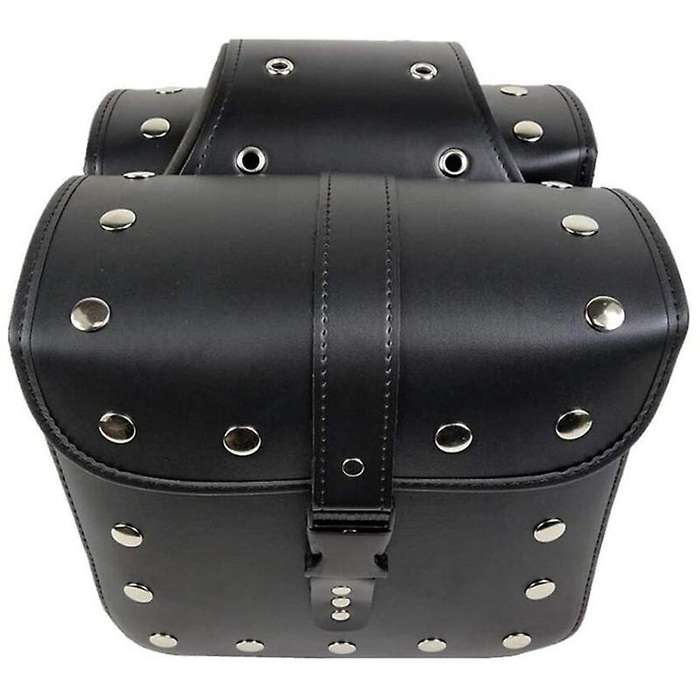 Motorcycle Saddle Bags, 2 Pack Universal PU Leather Saddlebags for Shadow Boulevard