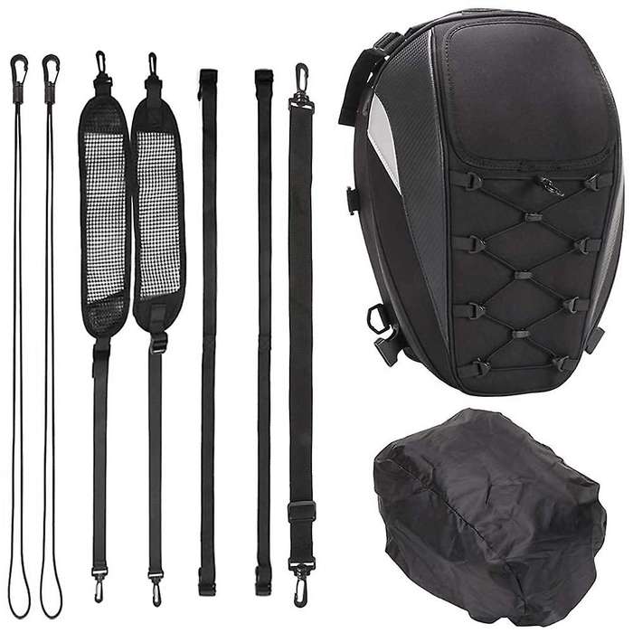 Motorcycle Seat Bag Tail Bag Backpack Waterproof Motorbike Helmet Bag Storage Bags