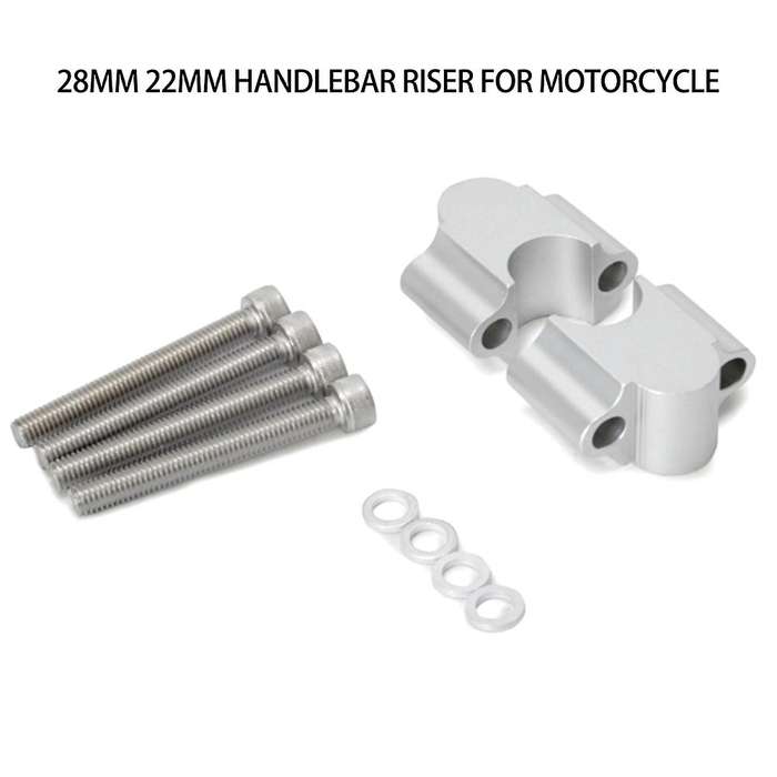 Motorcycle Silver Handlebar Riser Mount Handle Clamp Universal 22mm for - R1200Gs MT07 MT09