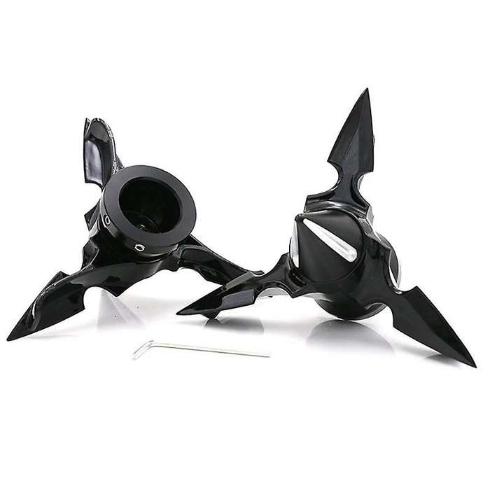 Motorcycle Spun Blade Spinning Front Axle Cap Nut Cover for XL883 XL1200 X48 Softail XL XG(Black)