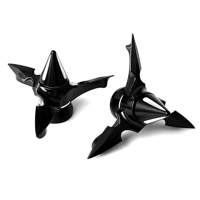 Motorcycle Spun Blade Spinning Front Axle Cap Nut Cover for XL883 XL1200 X48 Softail XL XG(Black)