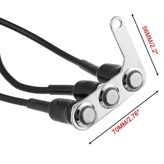 Motorcycle Switch Handlebar Adjustable Mount Waterproof Switches ON-OFF Push 3 Buttons for Headlight