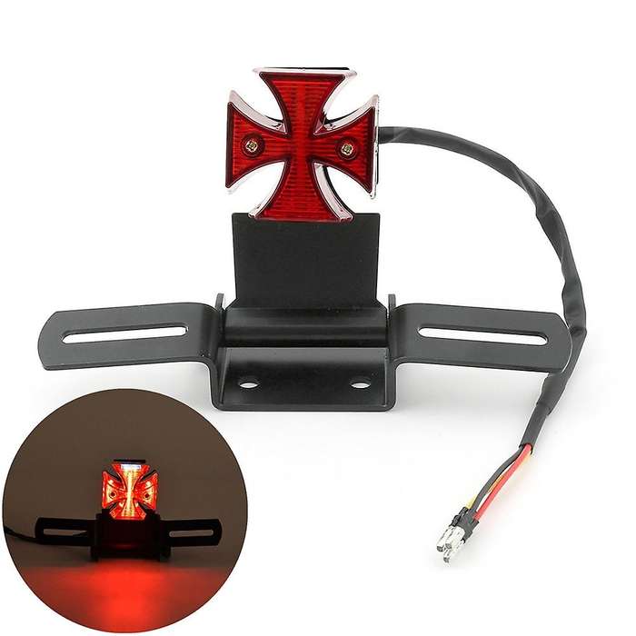 Motorcycle Tail Light Choppers Dirt Bike Maltese LED Rear License Plate Tail Light for Most Dual Spo