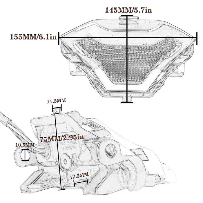Motorcycle Tail Light Brake Turn Signal Lamp Flowing Flash for YZF R3 R25 Y15ZR MT03 MT07 FZ07 LC150