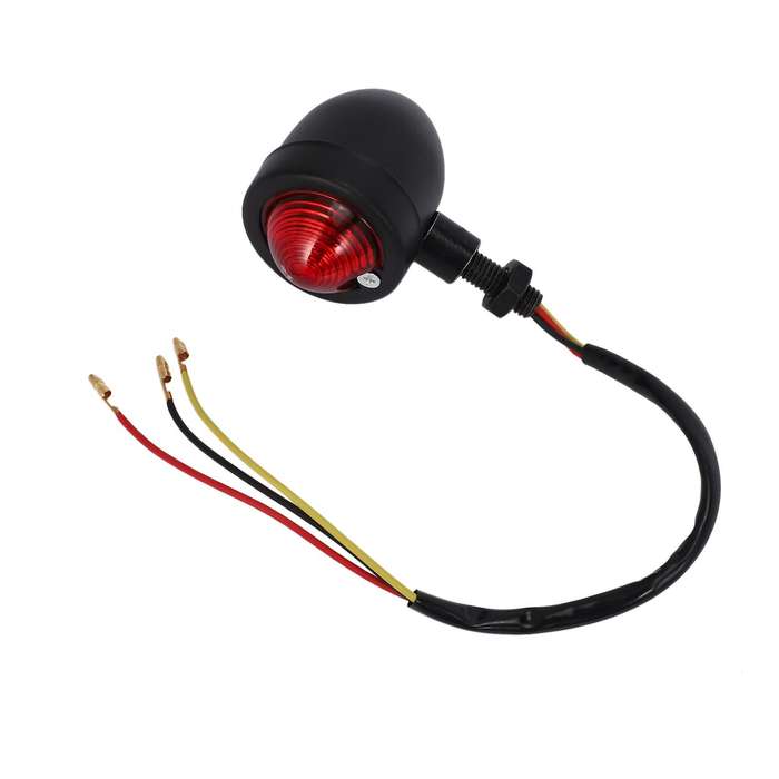Motorcycle Tail Light Retro PC Lens Brake Lamp Stop Light License Plate Holder 12V Universal Fits Mo